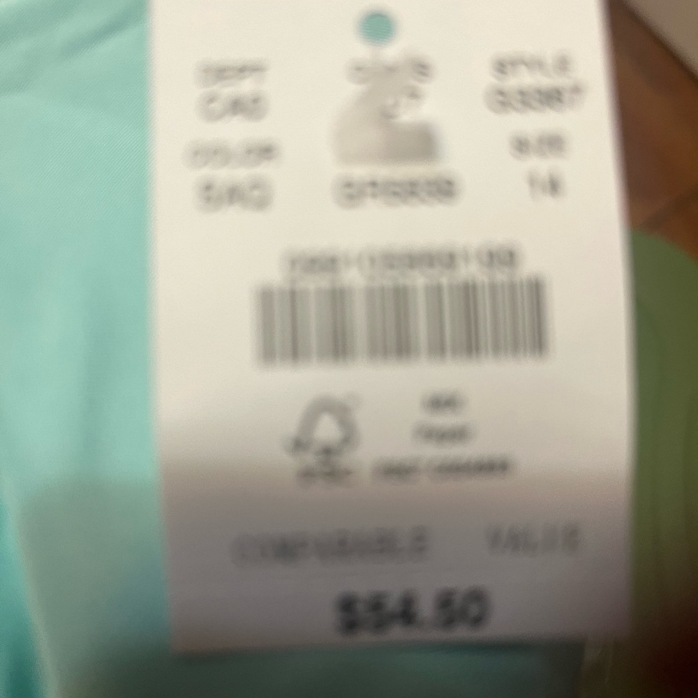 Scalloped Hem Aqua Top